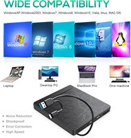 Lecteur optique externe Connexion graveur de CD/DVD Lecteur de disque DVD domestique avec carte TF/SD et USB 3.0 Mirco USB Port HUB