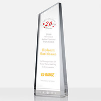 Trofeo de Cristal Tallado de Alta Calidad con Letras Personalizadas, Columna Cuadrada Transparente, Estrella de Cinco Puntas, HF-989, Premios Anuales