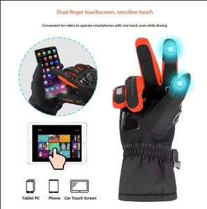 Gants d'hiver de moto en cuir imperméables et chauds Gants d'équitation de vélo électrique antidérapants - Product Image 5