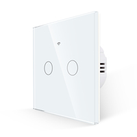 Interrupteur tactile intelligent pour éclairage, 2 gangs, sans fil, compatible avec Tuya, commande vocale, verre trempé, sans neutre, pour maison intelligente