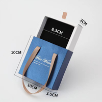 Boîte Cadeau Portable Personnalisable avec Logo, Boîtes en Papier pour Bracelets, Bagues, Boucles d'Oreilles, Boîte à Bijoux Coulissante en Satin avec Poignée
