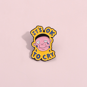 Il est <span class=keywords><strong>OK</strong></span> de pleurer broche émail broches dessin animé personnalisé triste garçon métal broche décoratif sac à dos revers Badge <span class=keywords><strong>Anime</strong></span> bijoux accessoires - Product Image 3