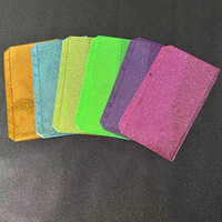 Fundas para Carpeta A5 A6 A7, Bolsas para Hojas Sueltas, Bolsa Transparente de PVC con Purpurina, Carga Lateral, Carpeta de Plástico Impermeable para Dinero en Efectivo