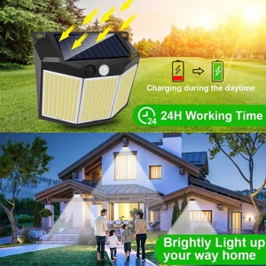Projecteur <span class=keywords><strong>solaire</strong></span> LED 294/432 à <span class=keywords><strong>détecteur</strong></span> de mouvement, étanche, pour extérieur, allée, jardin, garage - Product Image 2