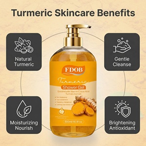 Gel Douche Hydratant au Curcuma Naturel Nettoyage Corporel Doux et Profond OEM ODM Marque Privée Vente <span class=keywords><strong>en</strong></span> Gros - Product Image 4