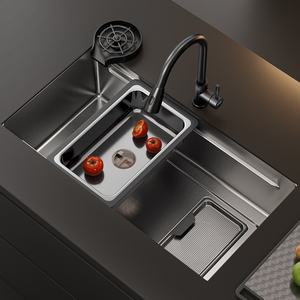 Évier de cuisine à montage sous plan en acier inoxydable 304, grand bac unique, anti-rayures, motif grain de riz, en promotion - Product Image 1