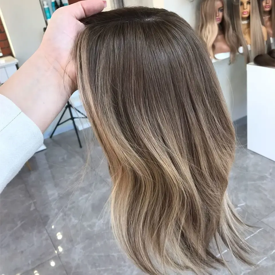 Atacado Cabelo Humano Topper Para As Mulheres Virgem Cabelo Europeu Mão Amarrada Base De Seda Com Fechamento De Renda Frontal Cabelo Topper Peruca