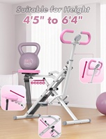 Máquina Wellshow Sport Pink Squat para el hogar, máquina de ejercicio central, máquina de paseo y remo para glúteos, glúteos y muslos