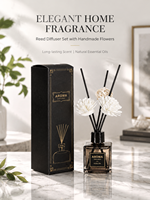 Ensemble diffuseur de parfum de luxe avec fleurs faites à la main, huile essentielle naturelle, parfum d'ambiance pour la maison, diffuseur d'arômes longue durée