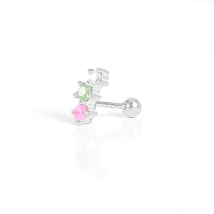Boucles d'oreilles ROXI Fashion S925 en argent avec diamants colorés, plaqué or 18 carats pour femmes - Product Image 2