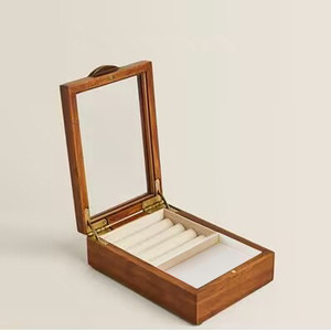 Solid <b>Wood</b> Ring and Earrings Jewelry Drawer Organizer Tray <b>with</b> <b>Lid</b> Elegant <b>Box</b> for Jewelry Storage and Display - Product Image 4