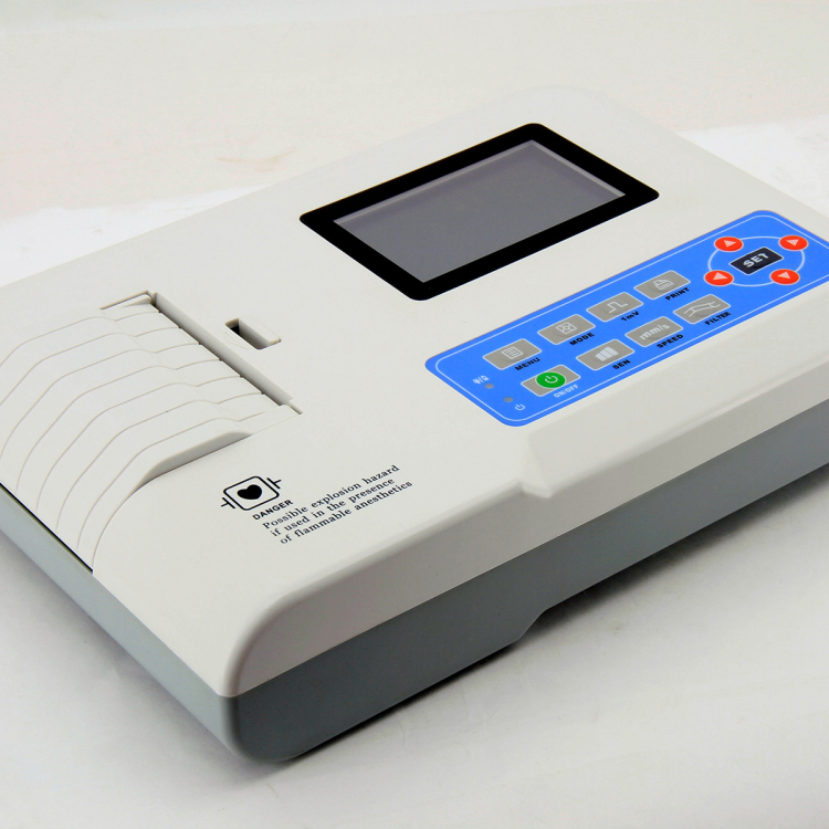 Equipo médico hospitalario electrocardiógrafo digital portátil de 3 canales con impresora
