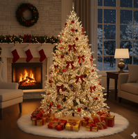 Vente en gros directe usine : Arbre de Noël artificiel floqué de haute qualité, écologique, luxuriant et réaliste, de 1,5 à 2,7 m, pour intérieur