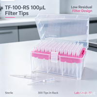Embouts de pipette universels longs de 100 µL, stériles, transparents, de qualité médicale, en PP, consommables de laboratoire