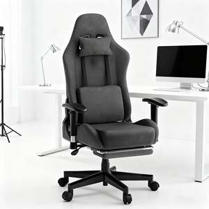 Chaise de jeu Siège <span class=keywords><strong>baquet</strong></span> de course ergonomique, dossier haut, hauteur réglable et inclinable Chaise d'ordinateur compatible avec la salle de jeu - Product Image 3