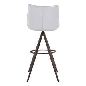 Set di due sedie basse da 29 \ "in acciaio bianco e nero con sedile comodo per Bar e ristoranti - Product Image 4