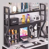 Étagère de rangement de bureau, bibliothèque en fer multi-niveaux avec panneau perforé pour bureau et table d'ordinateur