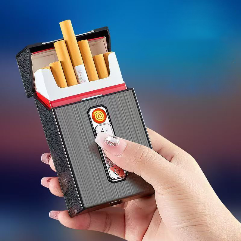 Futeng High Quality Plastic Metal Cigarette Case With Electric Lighter  Custom Portable Smoking Cigarettes Boxes Holder Cigar| Alibaba.com