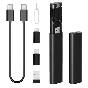 Kit de Câbles de Recharge USB Portable Tendance, Adaptateurs Convertisseurs, Éjecteur de Carte SIM et Accessoires pour Téléphone Mobile, Boîte Cadeau, Prêt à Expédier - Product Image 1