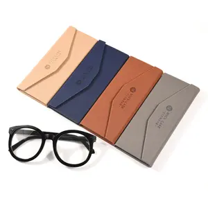 Bestpackaging Custom Logo Pu Leather Triangle Sunglasses Packing Box Eyeglass Folding Case Foldable Glasses Case