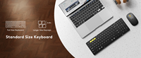 Keyboard dan Mouse Lipat Nirkabel BT Combo, Mouse Nirkabel Isi Ulang USB-C 2.4G + BT5.0, Keyboard Portabel Ukuran Penuh untuk Perjalanan