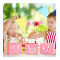 Conception libre personnalisé Kraft Extra Petit emballage cadeau sac à provisions faveur carton pas cher rose sacs en papier avec votre propre logo