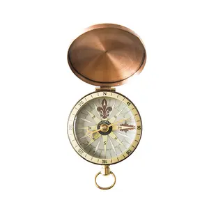 High end custom sundial antique brass compass