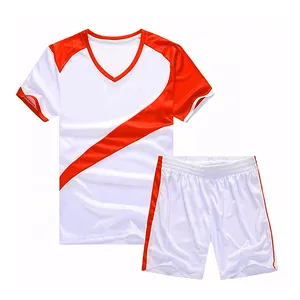 Men Customized Fancy V-Neck Half Sleeve Jersey With Shorts Men Soccer Uniform Set For Sale