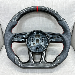 Volant de voiture en fibre de carbone rouge, très demandé pour <span class=keywords><strong>Audi</strong></span> S7 RS3 RS4 RS5 RS6 <span class=keywords><strong>R8</strong></span> B8 B9 A3 A4 A5 A6 A7 C7 S3 S4 S5 TT TTRS - Product Image 1