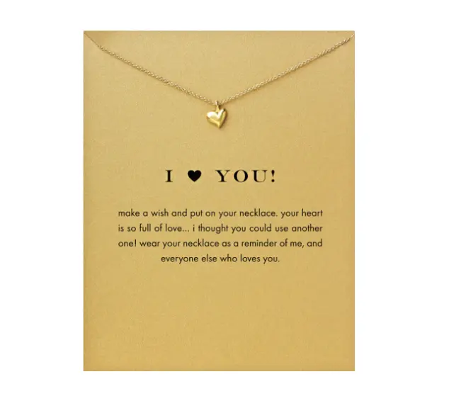 Korean Necklace Fashion Jewelry I Love You Heart Pendant Gold Plated Women's Necklace