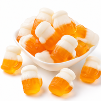 Bonbons Gommeux en Forme de Chopes à Bière, Vente en Gros, Personnalisés, Fabricant OEM ODM, Halal, Saveurs Assorties Fruitées Sucrées et Acidulées, Doux et Enrobés, TIK TOK