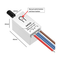 Sakelar Remote Mini DC 5V/12V/24V/48/10A Relay Sakelar Lampu Nirkabel untuk Motor, Lampu LED, Alarm Keamanan Nirkabel