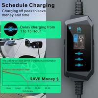 Stations de recharge portables EVSOW 9,6 kW pour véhicules électriques NACS, chargeur intelligent avec application, carte RFID, station de recharge EV