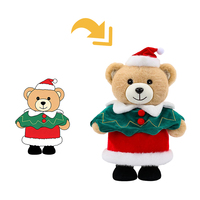 Ours en peluche de Noël debout avec écharpe, en coton PP brodé, anti-stress, vente en gros, ODM, OEM, logo personnalisé