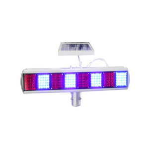 ไฟเตือนจราจรแบบ LED พลังงานแสงอาทิตย์ Hankun สีแดงน้ำเงินกระพริบ ติดตั้งบนเสา มาตรฐาน IP65 โครงอะลูมิเนียม วัสดุ PC - Product Image 1