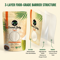 Sachet personnalisé imprimé pour snacks, petit format, avec fenêtre et fermeture éclair, 7x4 pouces, emballage alimentaire pour grains de café et snacks secs