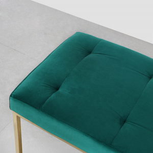 Moderne maison chambre bouton repose-pieds tissu doré jambes salon <span class=keywords><strong>capitonné</strong></span> <span class=keywords><strong>velours</strong></span> pouf banc - Product Image 3