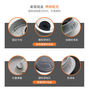 Abs Plastic Round Cable Box 50 53 60 80 Mm Button Closure For Office Desk Computer Desk Cover Durable - Product Image 4