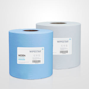 ผ้าเช็ดทำความสะอาดอุตสาหกรรม WIPESTAR สีน้ำเงิน ขนาดใหญ่ แบบม้วน ผลิตจากวัสดุเยื่อไม้ PP 870 ชิ้น/ม้วน สำหรับทำความสะอาดและซับน้ำมัน - Product Image 1
