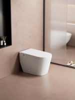 WC intelligent à bidet monobloc mural en céramique de haute qualité avec capteur automatique, certifié ETL et CUPC, 110V
