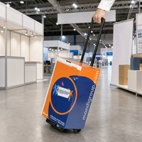 Boîte à roulettes en carton ondulé personnalisée avec poignée, présentoir en carton de haute qualité pour exposition commerciale
