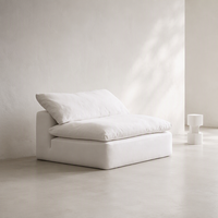 Canapé modulaire sans accoudoirs crème personnalisable, siège individuel, pièce de canapé sectionnel librement combinable pour ensembles de meubles de salon