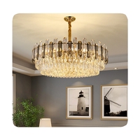 Lustre de plafond en cristal LED, lampe suspendue pour salon, luminaire rectangulaire suspendu, gris fumé, luminaires de cuisine pour la maison