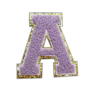 Wholesale Custom Alphabet Iron on Patch Set Glitter Letter Patch for Clothes Accessories Designer Towel - Product Image 3
