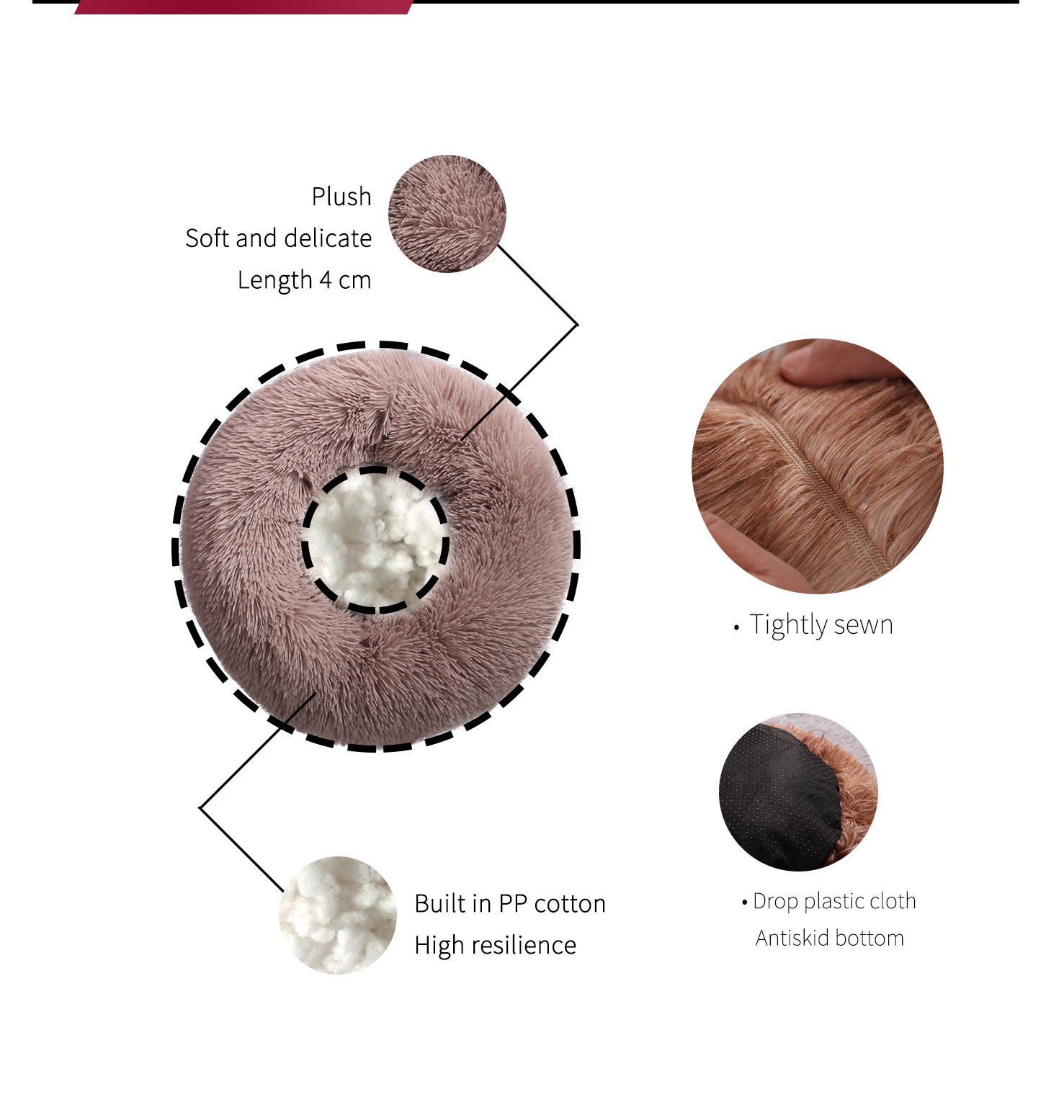 Donut Dog Bed Round Soft Removable Washable Two Zipper Pet Pet Bed Manufactures