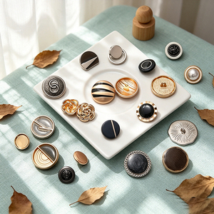 Boutons ronds en métal personnalisés avec logo en relief, à tige, à coudre, accessoires vestimentaires haut de gamme pour manteau - Product Image 1
