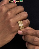 Bague plaquée or haut de gamme en moissanite couleur D, résistante au ternissement, longue durée, éclat éblouissant, design engrenage rotatif, tendance