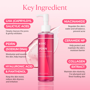 Detergente <span class=keywords><strong>Schiumogeno</strong></span> Gelatinoso PDRN Koec a Basso pH per Uso Quotidiano, Adatto a Tutti i Tipi di Pelle, Idratante, Cura dei Pori, Gel al Collagene, <span class=keywords><strong>Struccante</strong></span> - Product Image 5