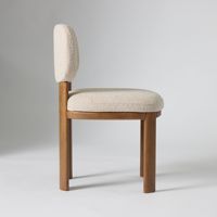 Chaise de restaurant d'accent antique, chaise de salle à manger en bois massif rembourrée en tissu pour la maison et l'hôtel