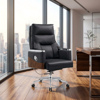 Chaise de bureau exécutive moderne en cuir de haute qualité, ergonomique, avec éponge haute densité, pivotante, pour la maison, le bureau, l'hôpital, l'école